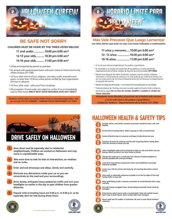 Yonkers Announces Halloween Curfew to Ensure Safe Celebrations