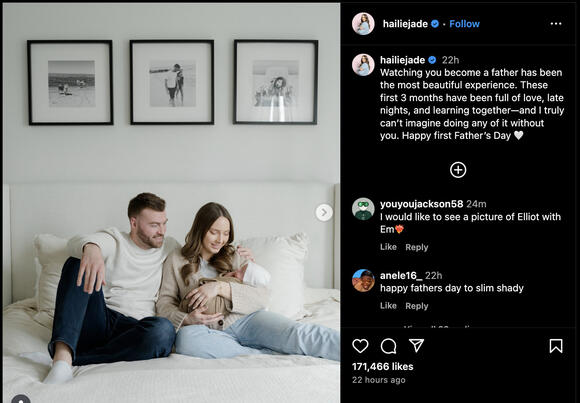 user Eminem's Daughter Hailie Jade Celebrates Husband Evan's