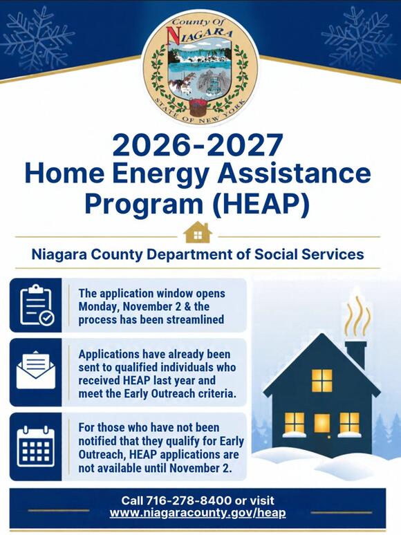 💰 HEAP home heating help opens Nov. 2 in Niagara County - NewsBreak