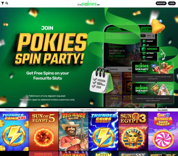 The Pokies Net Casino Interface