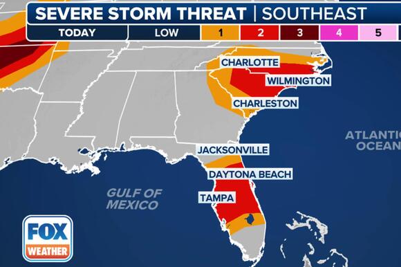 Millions on East Coast under severe thunderstorm watch as powerful ...