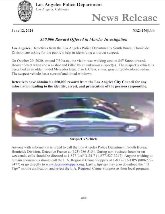 LAPD seeks help identifying south L.A. murder suspect - NewsBreak
