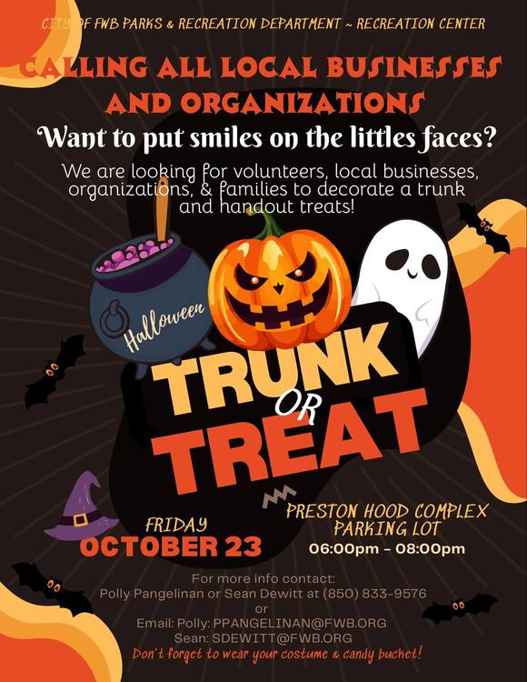 Trunk or Treat event at Preston Hood Complex - NewsBreak