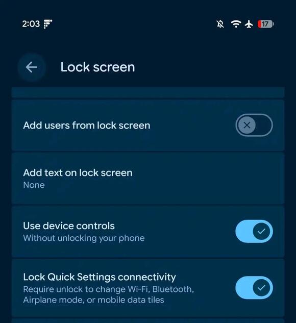 Android 17 QPR3 Beta 2 lets you lock your quick settings connectivity ...