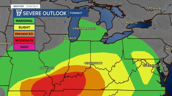 MORE STORMS: Severe thunderstorms possible Sunday