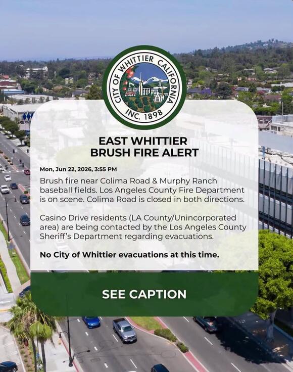 Brush Fire Closes Colima Road in East Whittier - NewsBreak