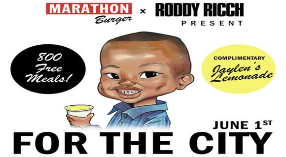 Roddy Ricch and Marathon Burger partner to gift 800 free meals in Los ...