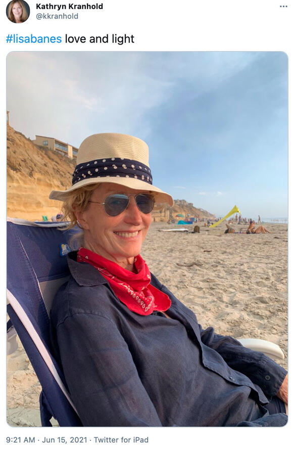 Lisa Banes Wife Kathryn Kranhold Shares Emotional Post After The Actress 65 Died Following Hit Run Scooter Crash News Break
