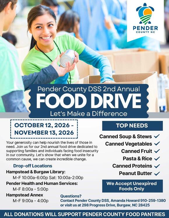 📢 Help fill shelves at Pender County DSS Food Drive - NewsBreak