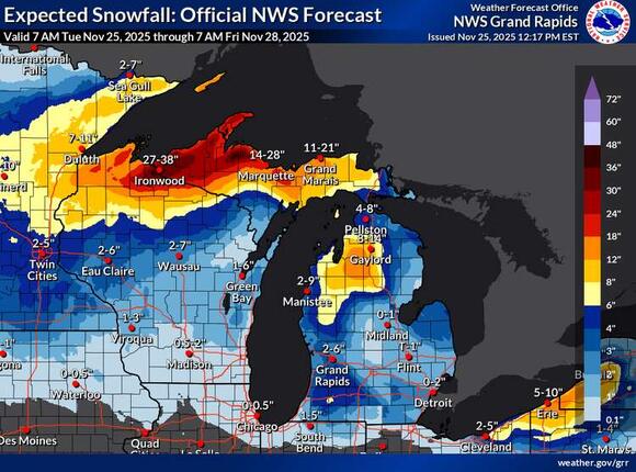 Lake effect snow likely to snarl travel for Thanksgiving: Latest ...