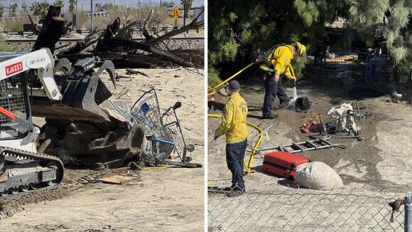 Union Pacific Railroad Police clear homeless encampments along tracks ...