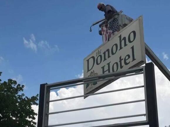 Donoho Hotel site for sale after fire destroyed landmark - NewsBreak