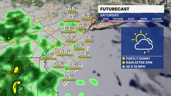 Cooler temps today in the 60s for New Jersey ahead of some wet weather ...