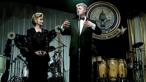 Bill Clinton looks unrecognizable with long hair and bushy beard as ...