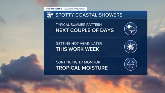Mostly quiet through the week while tropical moisture looms