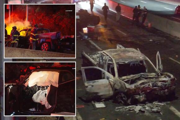 Wrong-way crash driver flees fatal NYC highway wreck that killed two ...