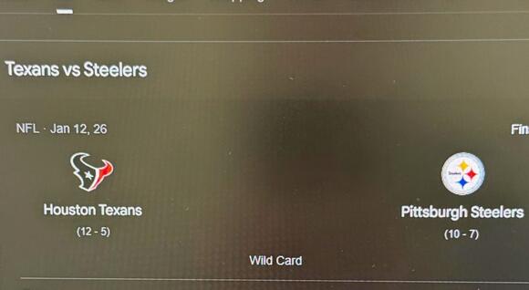 Google's Insane Glitch Crowns Steelers-Texans Wild Card Winner Before Kickoff—Time-Travel Bug or Epic Fail?! [PHOTO] - NewsBreak