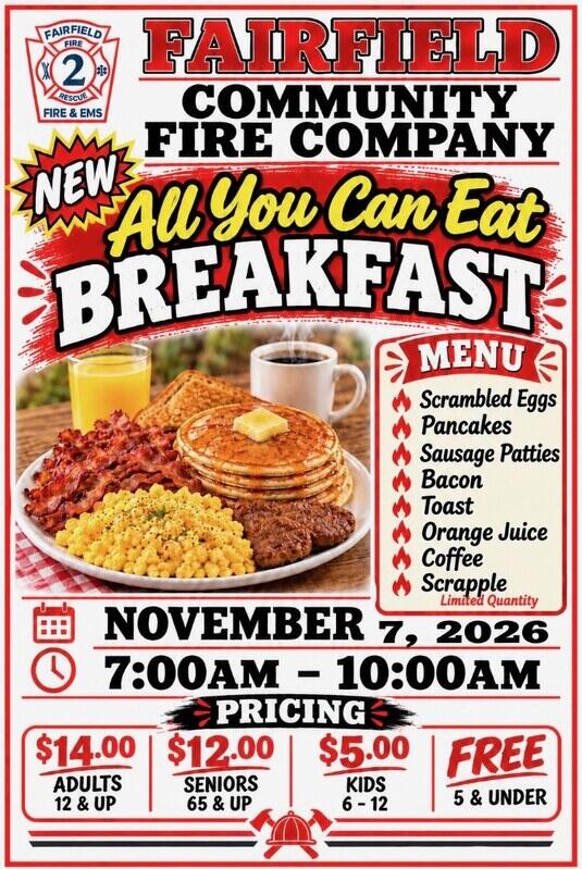 📅 All-you-can-eat fire company breakfast Nov. 7 - NewsBreak