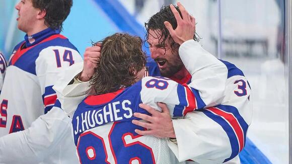 Team USA's Olympic hockey heroes reunite as Jack Hughes’ Devils land goalie Connor Hellebuyck in blockbuster