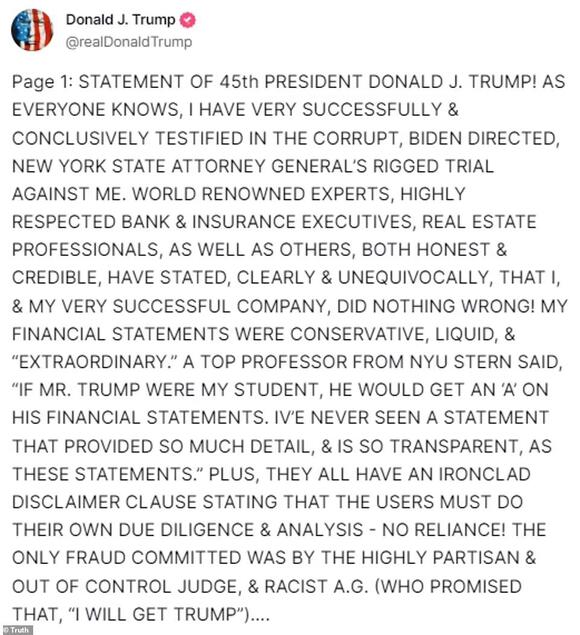 Trump cancels plan to testify at civil fraud trial in New York