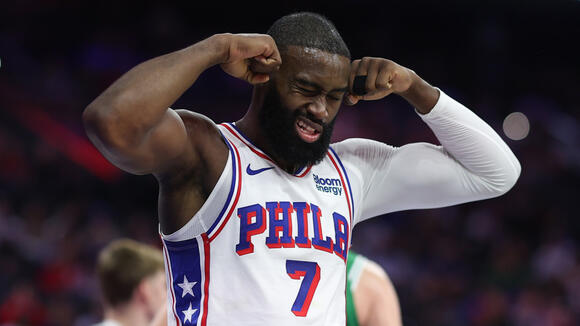 Jaylen Brown shows ability to fit in on star-studded roster in 76ers debut