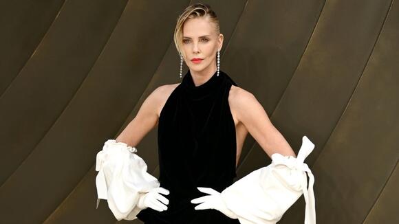 charlize theron sheer dress Charlize Theron's Cutout Givenchy Dress Has a Thigh-High Slit at Premiere