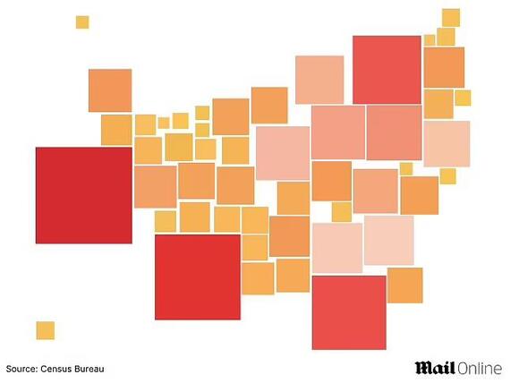 US map reveals how states would look if resized by population - NewsBreak