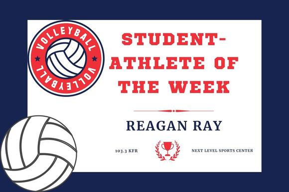 Reagan Ray in action on the volleyball court.