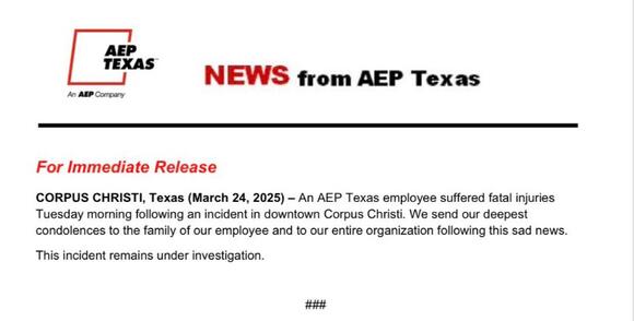AEP Texas utility worker dies - NewsBreak
