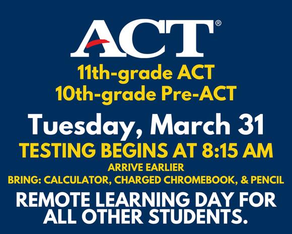 📚 ACT and Pre-ACT Testing at Alcoa High School March 31 - NewsBreak