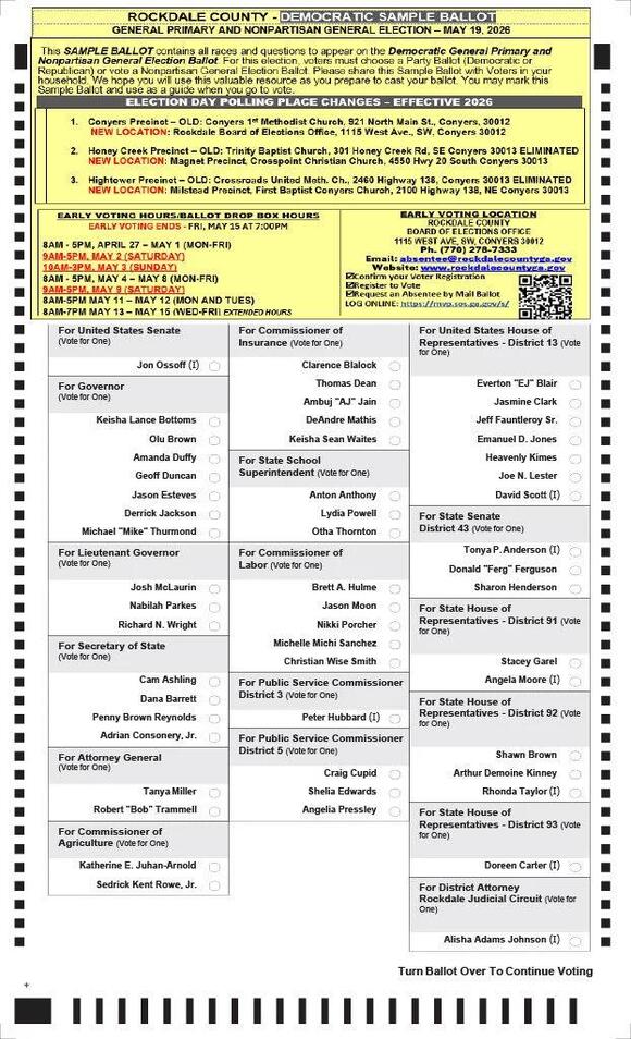 Rockdale County Sample Ballots - NewsBreak