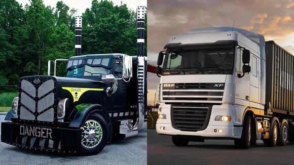Why Most American Semi Trucks Have Long Hoods While European Trucks Use ...