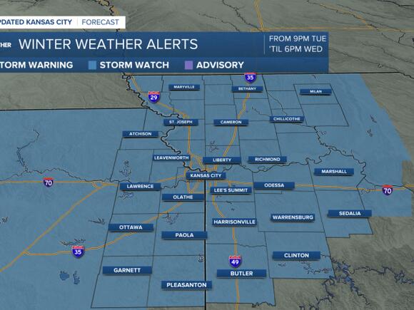 Winter storm watch issued for Kansas City area for Wednesday storm ...