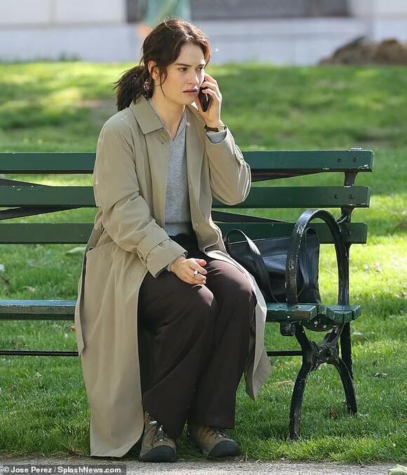 Lily James nervously smokes a cigarette while shooting a scene for the