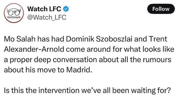 Liverpool fans are all saying the same thing as Mohamed Salah posts ...