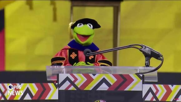Republican podcaster Riley Gaines ridiculed for getting angry at Kermit ...