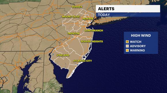 WIND ALERT: Strong gusts blow across NJ today up to 50 mph - NewsBreak