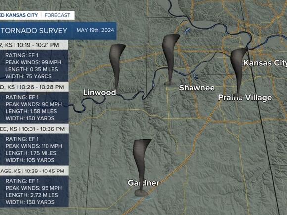 NWS confirms 2 additional EF1 tornadoes in KC area on Sunday - NewsBreak