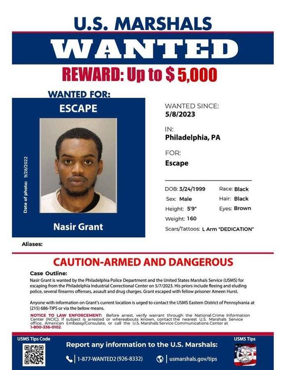 Police capture one of two Philadelphia inmates who escaped from jail ...