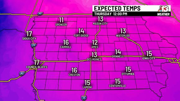 Bitter cold continues today followed by more central Iowa snow chances ...