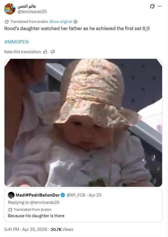 Casper Ruud’s Baby Daughter Shows Up To Watch Him at Madrid Open for ...
