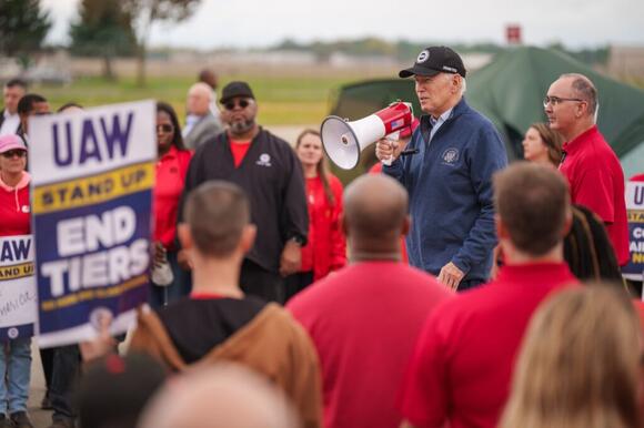 UAW delivers rousing presidential endorsement for Biden over ‘scab’ Trump