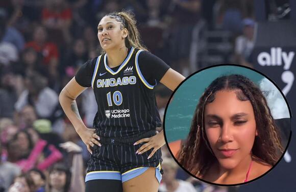 kamilla cardoso pink dress Kamilla Cardoso Is Red Hot in Suit and Sandals at the 2024 WNBA Draft