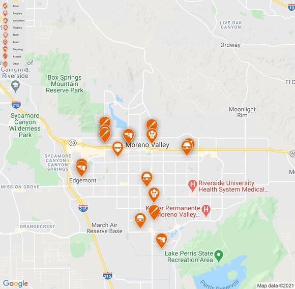 Moreno Valley crime map check your neighborhood safety