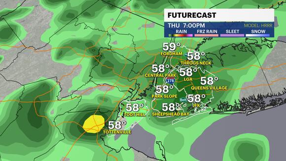 Wet and cloudy conditions stick around overnight before a sunny Friday