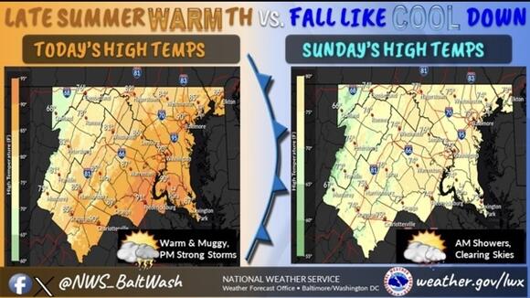 Cold front to bring scattered storms to Baltimore area on Saturday ...