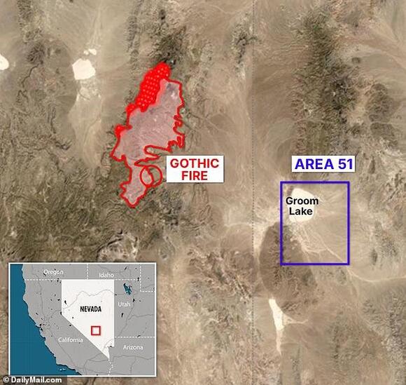 Enormous fire breaks out by Area 51 sending UFO watchers into a frenzy ...