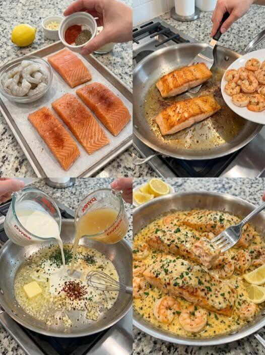 This Skillet Put Salmon and Shrimp in the Same Garlic Butter Sauce ...