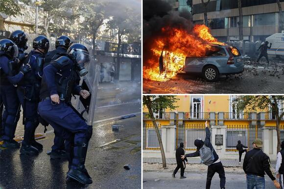 Violent protesters clash with Albanian police for 8th straight day as riots engulf France, Europe