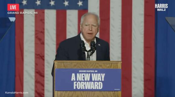 Tim Walz Counters Crowd’s ‘Lock Him Up’ Chant At Rally With One Of His Own